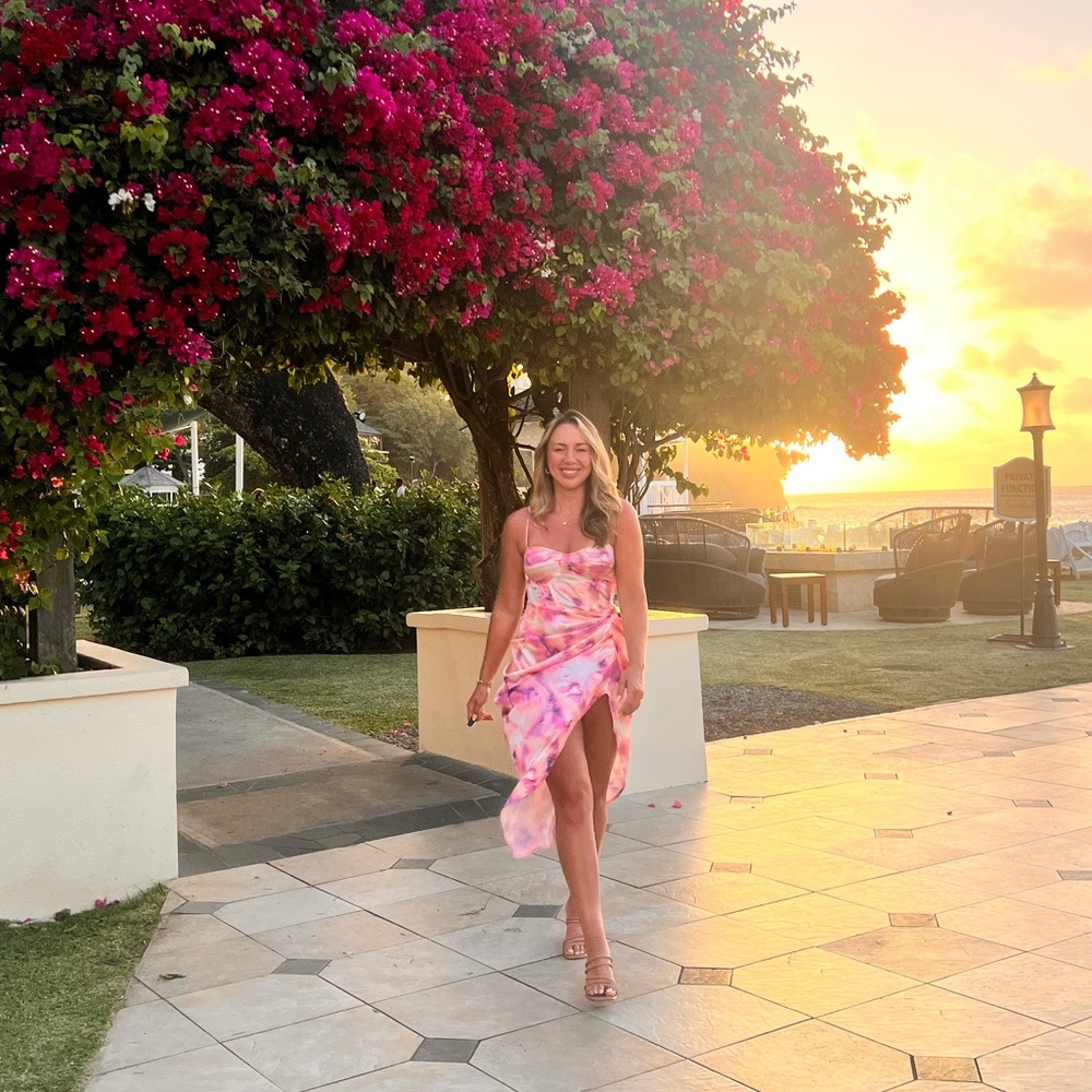 PrettyLittleThing Pink High Low Dress